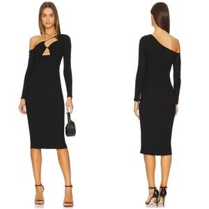 ASTR Asymmetrical Cutout Dress In Black